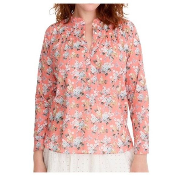 J. Crew Liberty Fabric Josephine Floral Ruffle Popover Shirt - Picture 2 of 16